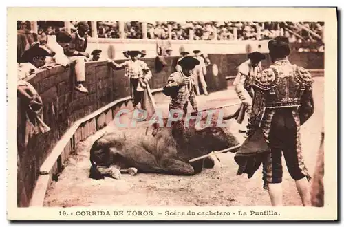Cartes postales Sport Espagne Corrida Toro Taureau Scene du cachetero La puntilla