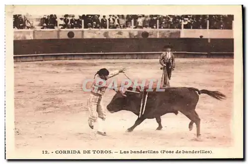 Ansichtskarte AK Sport Espagne Corrida Toro Taureau Les banderillas Pose de banderilles