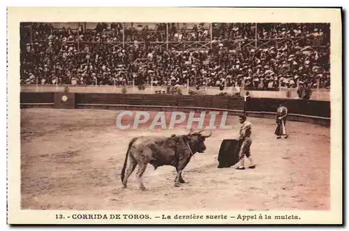 Ansichtskarte AK Sport Espagne Corrida Toro Taureau La derniere suerte Appel a la muleta