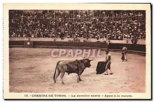 Cartes postales Sport Espagne Corrida Toro Taureau La derniere suerte Appel a la muleta