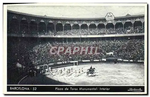 Cartes postales Sport Espagne Corrida Toro Taureau Barcdelona Plaza de Toros Monumental Interior