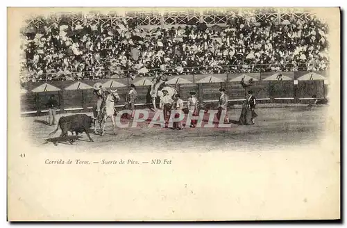 Cartes postales Sport Espagne Corrida Toro Taureau Suerte de Pica