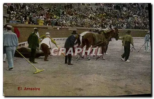 Ansichtskarte AK Sport Espagne Corrida Toro Taureau El Arrastre Cheval