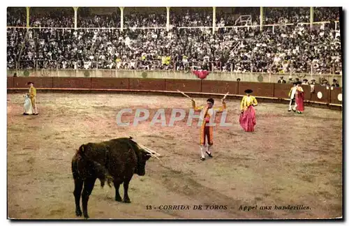 Ansichtskarte AK Sport Espagne Corrida Toro Taureau Appela aux banderilles