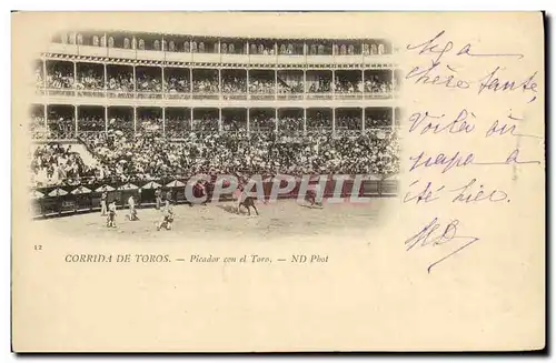 Cartes postales Sport Espagne Corrida Toro Taureau Picaor con el Toro