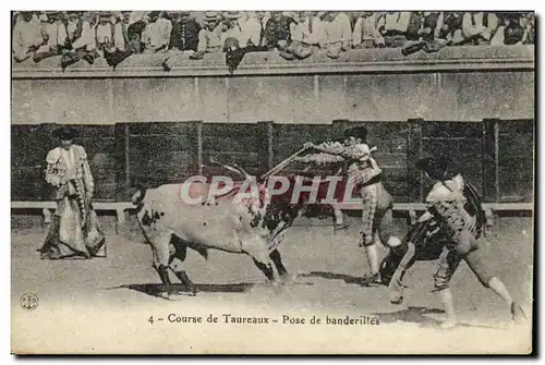 Cartes postales Sport Espagne Corrida Toro Taureau Pose de banderilles