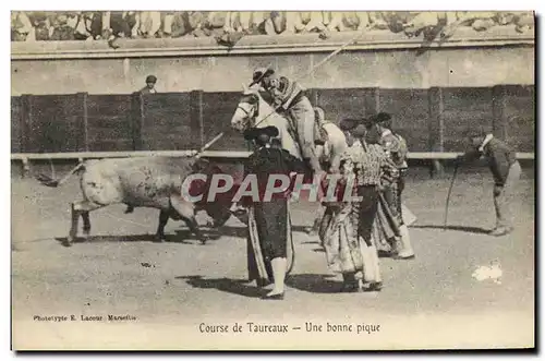 Cartes postales Sport Espagne Corrida Toro Taureau Une bonne pique