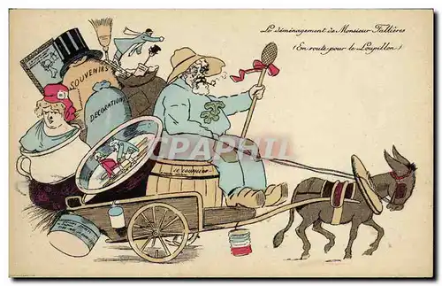 Cartes postales Le demenagement de Monsieur Fallieres En route pour le Loupillon Marianne
