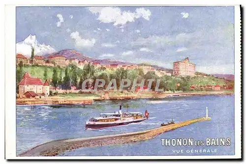 Cartes postales Thonon les Bains Vue generale Bateau