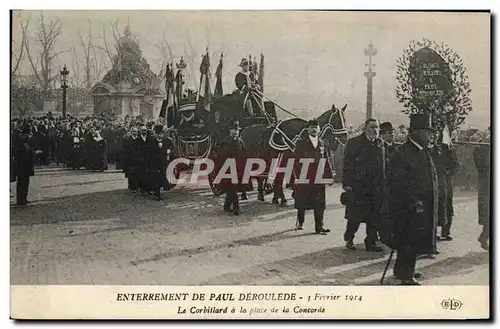 Ansichtskarte AK Enterrement de Paul Deroulede 3 fevrier 1914 Le corbillard a la place de la Concorde