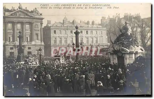 Ansichtskarte AK Enterrement de Paul Deroulede 3 fevrier 1914 Les obseques Defile du cortege devant la statue de