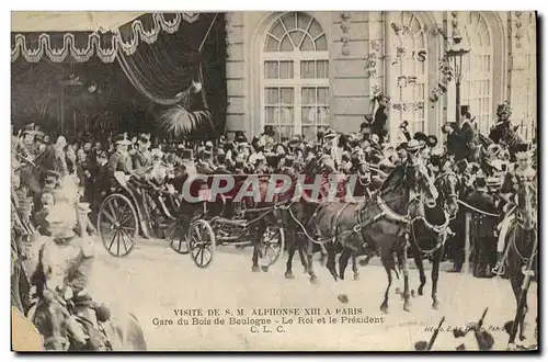 Ansichtskarte AK Visite de SM Alphonse XIII a Paris Gare du Bois de Boulogne Le roi et le president