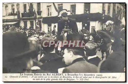 Cartes postales La joyeuse entree du Roi Albert a Bruxelles 23 decembre 1909 Chaussee d Anvers