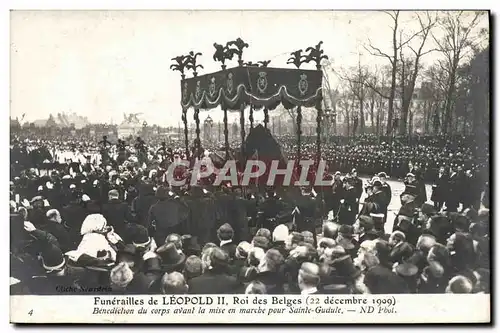 Cartes postales Funerailles de Leopold II roi des Belges 22 decembre 1909