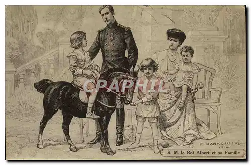 Cartes postales SM le roi Albert et sa famille Poney Cheval