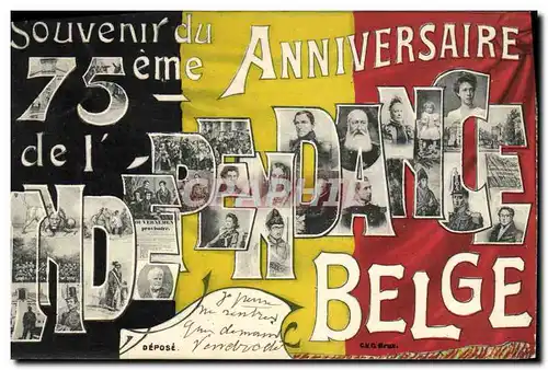 Ansichtskarte AK 75eme anniversaire de l independance Belge