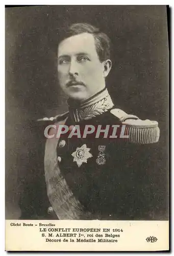 Cartes postales Albert 1er Roi des Belges decore de la medaille militaire Militaria