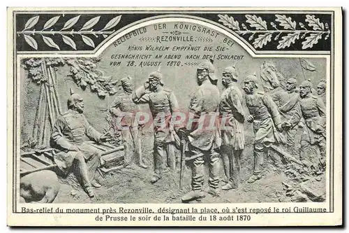 Cartes postales Bas relief du monument pres REzonville designant la place ou s est repose Guillaume de Prusse 18