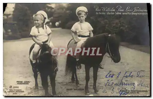 Cartes postales Prinz Wilhelm Prinz Louis Ferdinand Chevaux poney