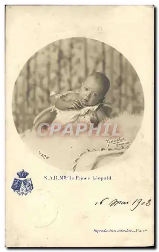 Cartes postales SAR le prince Leopold Belgique