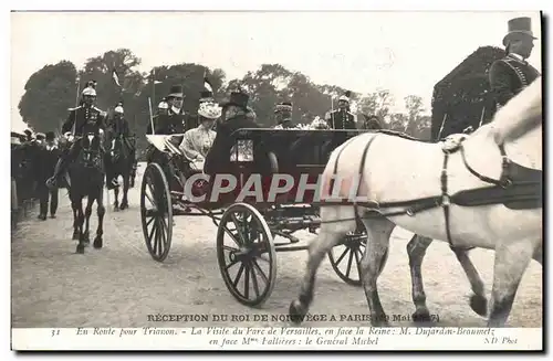 Cartes postales Reception du roi de Norvege a Paris 28 mai 1907 En route pour Trianon Versailles