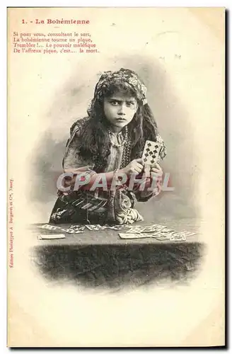 Cartes postales Fantaisie Enfant La bohemienne Gitane