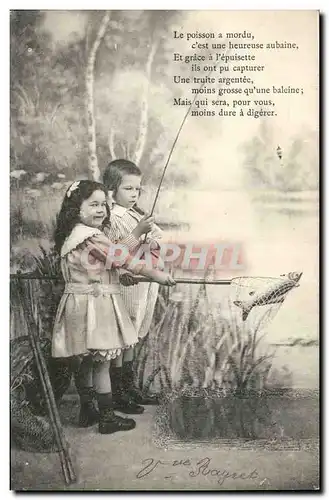 Ansichtskarte AK Fantaisie Enfants Peche Poisson