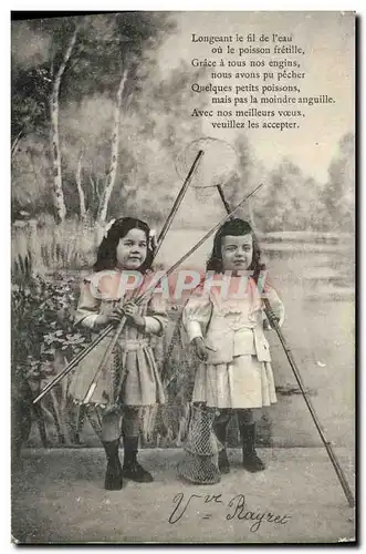 Cartes postales Fantaisie Enfants Peche