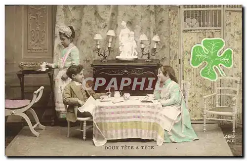 Cartes postales Fantaisie Enfants Trefle Doux tete a tete