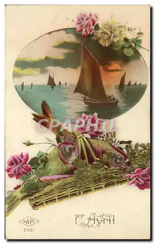 Cartes postales Fantaisie 1er avril Poisson