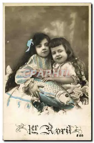 Cartes postales Fantaisie Enfants Poisson 1er Avril