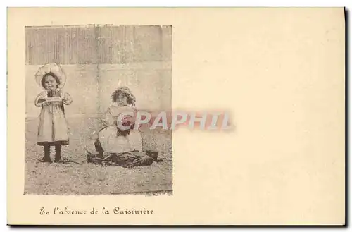 Cartes postales Fantaisie Enfants En l absence de la cuisiniere