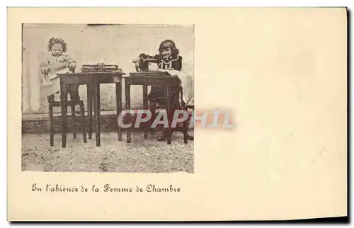 Cartes postales Fantaisie Enfants En l absence de la femme de chambre