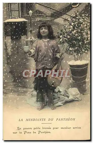 Cartes postales Fantaisie Enfant La mendiante du Pantheon Paris