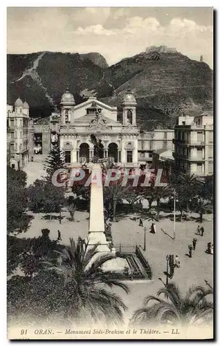 Cartes postales Algerie Oran Monument Sidi Brahim et le theatre