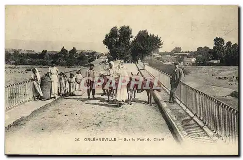 Ansichtskarte AK Algerie Orleansville Sur le pont du Chelif