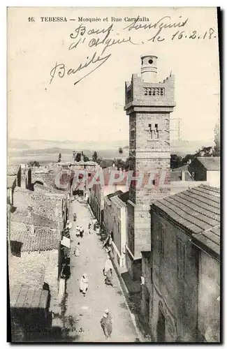 Cartes postales Algerie Tebessa Mosquee et rue Caracalla