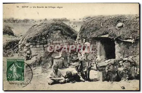 Cartes postales Algerie Setif Un Gourbi de village negre