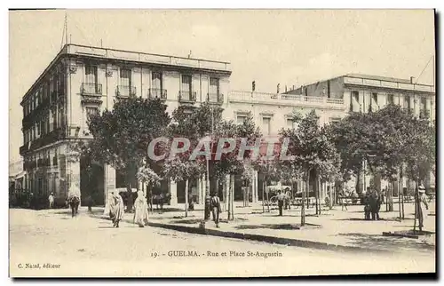 Cartes postales Algerie Guelma Rue et place St Augustin