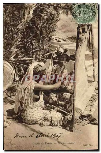 Cartes postales Algerie Gourbi de Kames Femmes tissant