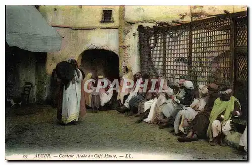 Cartes postales Alger Conteur arabe au cafe maure