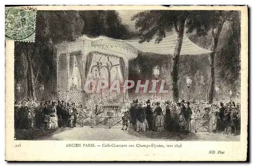 Cartes postales Fantaisie Ancien Paris Cafe Chantant aux Champs elysees vers 1846