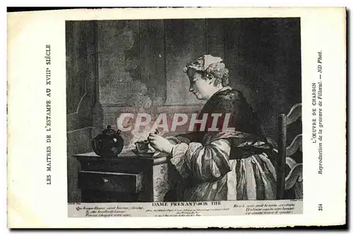 Ansichtskarte AK Les maitres de l estampe du 18eme Chardin Reproduction d une gravure de Filloeul