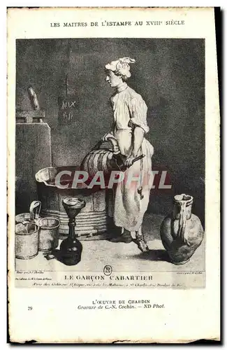 Cartes postales Fantaisie Femme Les maitres de l estampe du 18eme Chardin Gravure de Cochin