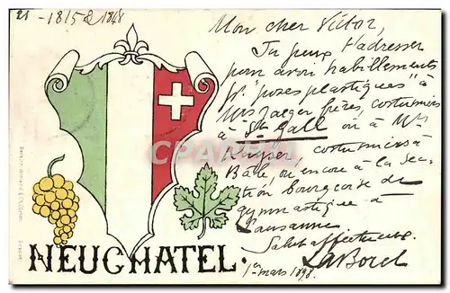 Cartes postales Fantaisie Suisse Neuchatel