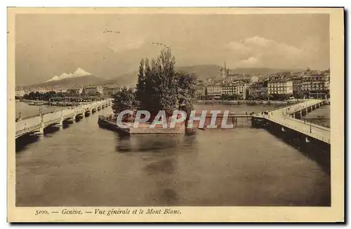 Cartes postales Geneve Vue generale et le Mont Blanc