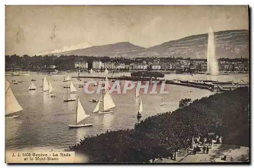 Cartes postales Geneve La rade et le mont Blanc