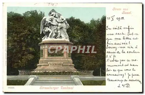 Cartes postales Suisse Gruss aus Basel Strassburger Denkmal