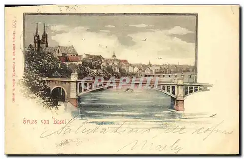 Ansichtskarte AK Suisse Gruss von Basel Carte 1899