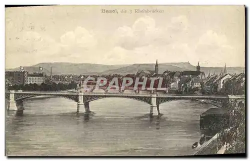 Cartes postales Suisse Basel die 3 Rheinbrucken